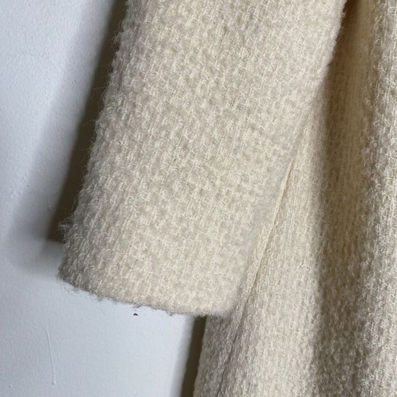 Vintage Unbranded Cream Wool Overcoat Jacket Coat Size 6 - Picture 3 of 12